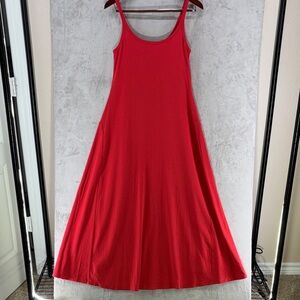 NWT--Old Navy Red Fit & Flare Rib-Knit Maxi Tank Dress Size L